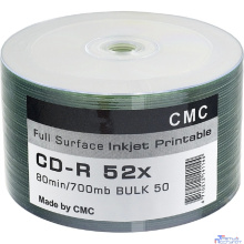 Диски CMC CD-R 80 52x Bulk/50 Full Ink Print (141144)