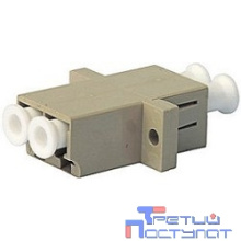 Hyperline FA-P11Z-DLC/DLC-N/WH-BG Оптический проходной адаптер LC-LC, MM, duplex, корпус пластиковый, бежевый, белые колпачки