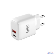 Bion Сетевое Зарядное Устройство, USB-A + USB-C, PowerDelivery, 18 Вт, белый [BXP-ADP-PD-AC-18W]