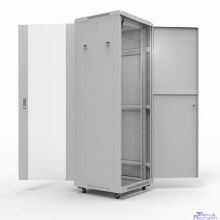 Rexant (04-2306) Шкаф напольный 19" серии Standart 42U 600х800мм, передняя дверь стекло, задняя дверь металл, RAL 7035 (состоит из 2 частей)