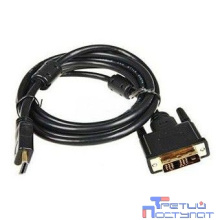 Кабель Buro HDMI-19M-DVI-D-5M HDMI (m) DVI-D (m) 5м феррит.кольца черный (817226)