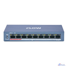 iFLOW F-SW-EU209POE-V/L L2, неуправляемый, 8 портов, 1 uplink порт 10/100M RJ45, 802.3af/at, бюджет PoE 60 Вт, поддержка режима передачи до 300м,10Мб/с, CAT6; защита от перенапряжения 6 кВ