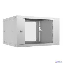 Cabeus WSC-05D-6U55/45 Шкаф телекоммуникационный настенный 19" 6U, серия LIGHT разборный, дверь стекло, цвет серый