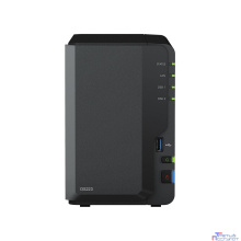 Synology DS223 Сетевое хранилище NAS, слоты 2x2.5"/3.5" SATA3, 1x1 Гбит/с, 3xUSB 3.X, Realtek RTD1619B/4x1.7 ГГц, DDR4 2Gb, 60W