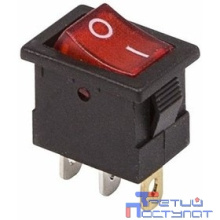 Rexant 36-2170 Выключатель клавишный 12V 15А (3с) ON-OFF красный с подсветкой Mini