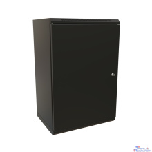 WRline Шкаф настенный 19-дюймовый (19"), 18U, 908х600х450мм, металлическая передняя дверь с замком, две боковые панели, цвет черный (RAL 9004) (разобранный)