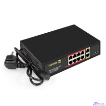 Exegate EX299028RUS Коммутатор неуправляемый ExeGate EDGS-1082D.8PoE-120 21,79W (10-портовый: 8 портов UTP 10/100 Base-Tx с поддержкой IEEE 802.3af (PoE), мощность PoE: 15,4W, суммарно 120W, 2 порта