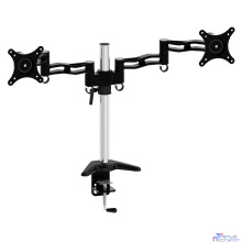 Cactus CS-VM-D08-AL серебристый Кронштейн для 2-х мониторов 13"-27" макс.8кг настольный поворот и наклон