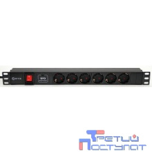 5bites PDU619A-06 Блок розеток 6S / AL / SWITCH / 1U / 19" / 2M*3G*1.5MM2 / VDE