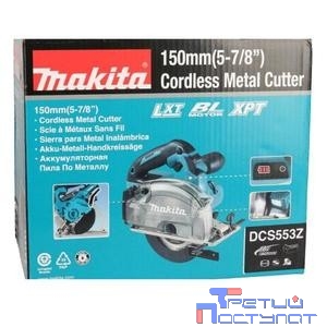 Makita DCS553Z Пила диск ак б\щет { 18В,Li-ion,4200об\м,диск-ф150мм,рез-50.5мм,3.1кг,сборник д\стружки,подсв,б\ак,зу }