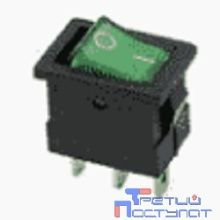 Rexant 36-2173 Выключатель клавишный 12V 15А (3с) ON-OFF зеленый с подсветкой Mini