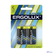 Ergolux..LR14 Alkaline BL-2 (LR14 BL-2, батарейка,1.5В) (2 шт. в уп-ке)