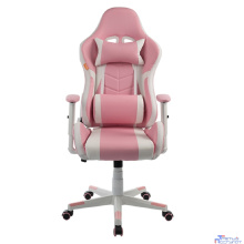 Кресло игровое Filum FL-CH-G-030 крестовина из металла, спинка/сиденье экокожа, газлифт 100мм, колеса пластик с розовой окантовкой, подушка для ш (1113085)
