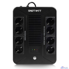 SMARTWATT UPS SAFE PRO 800 {линейно-интерактивный, 800/480 ВА/Вт, напольный/настенный, LED индикация, Shuko CEE7/4 - 8 шт. (4 шт. с резервным питанием, 4 шт. - сетевой фильтр}