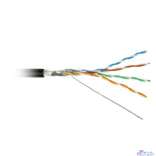 Кабель информационный Hyperline FUTP4R-C5E-S24-OUT-PE-BK-500 кат.5E FTP 4 пары 24AWG PE внешний 500м черный