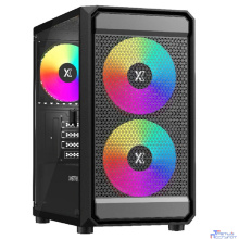 XASTRA Корпус A303M 3ARGB Black mATX/Mesh/ tempered glass / 2x140mm + 1x120mm ARGB PWM fans/ Door/  A303M-2FC14A-1FC12A-D