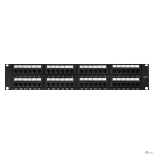 Патч-панель 19" NEOMAX [NM-PP-2U48P-UC5E-D-108-BK] 2U, 48 портов, кат.5E, UTP, Dual IDC, цвет черный