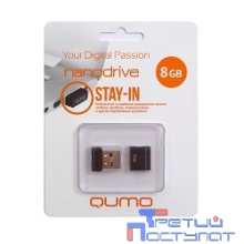 USB 2.0 QUMO 8GB NANO [QM8GUD-NANO-B] Black