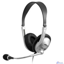 RITMIX RH-533USB Silver {Гарнитура. 40 мм, 20-20000 Гц, 32 Ом, 105 дБ, конденсаторный всенаправленный микрофон, 2,2 кОм, 58 дБ ± 3 дБ, пластик}
