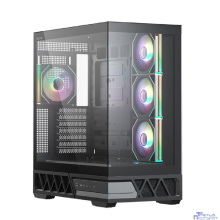 XASTRA Корпус Q700 4ARGB-C10-UC Black ATX/Aquarium/Screewless/4x120mm ARGB PWM mirror fans/Argb+PWM HUB 10port/Type C Q700-4FM12A-C10-UC
