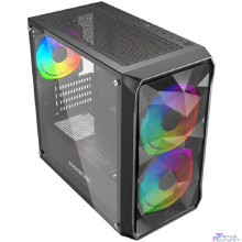 Powercase Mistral Micro A3B ARGB, Tempered Glass, 2x 140mm ARGB PWM+1x 120mm ARGB PWM, чёрный, mATX (CMMAB-A3-V2)