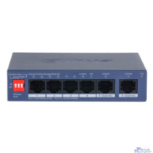DAHUA DH-CS4006-4ET2GT-36 4-портовый PoE коммутатор управляемый  4 RJ45 10/100Мбит/с (PoE/PoE+), 2 RJ45 10/100/1000Мбит/с (uplink); до 40 В