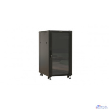 Шкаф коммутационный Hyperline TTBR-2268-AS-RAL9004 напольный, стеклянная передняя дверь, 22U, 600x1166x800 мм