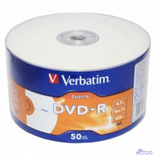 Verbatim Диски DVD-R 4,7 Gb 16x DataLife Inkjet Printable, Shrink, 50 шт (43793)