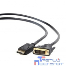Кабель DisplayPort-DVI Gembird/Cablexpert 1м, 20M/19M, черный, экран, пакет(CC-DPM-DVIM-1M)