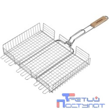 GRINDA Решетка-гриль "BARBECUE", объемная, нержавеющая сталь, 340х260мм [424732]
