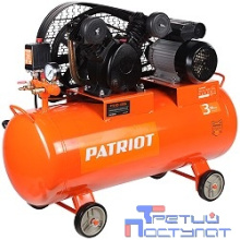 PATRIOT Expert Компрессор поршневой ременной [525306312] { PTR 80-450A, 450 л/мин, 10 бар, 2200 Вт, 80 л, быстросъемный 1/4" + "елочка" }