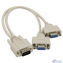 VCOM VVG6530-0.2M Кабель-разветвитель VGA 1=>2 (1x15M/2 x15F), {VGA Spliter Cable 0.2m} [06937510841219/4895182209411]
