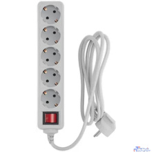 PC PET Сетевой фильтр AP01006-1.8-G 1.8м (5 розеток, EURO, EURO/RUS), серый {619889}
