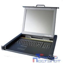 ProCase E1716 Консоль однорельсовая , КВМ 16 порт, LCD 17'', single rail console KVM 16 port, LCD D-Sub, USB, разрешение 1280*1024, 16 кабелей