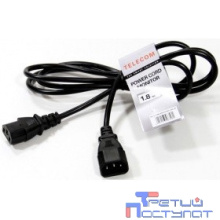 Telecom  TE001-CU0.75-1.8M Кабель UPS - устройство 220V (IEC-320-C13/C14) <VDE>3G0,75mm2, 1,8m,медь,Telecom <TE001-CU0.75-1.8M>