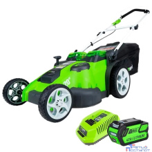 Greenworks Газонокосилка аккумуляторная G40LM49DBK4, TwinForce, {40V, 49 см, c 1хАКБ 4 А.ч и ЗУ} [2500207VB]