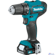Makita DF333DWYE Дрель ак,{12В,2х1.5Ач Li-ion(слайдер),БЗП-10мм,0-450\1700об\м,30\14Нм,1.1кг,чем,подсв}