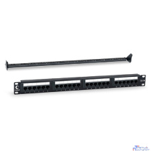 Cabeus PL-24-Cat.5e-Dual IDC Патч-панель 19" (1U), 24 порта RJ-45, категория 5e, Dual IDC, с задним кабельным  организатором