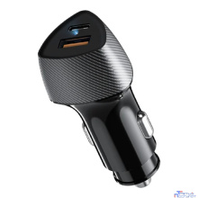 Rexant (16-0241) Автомобильное зарядное устройство c двумя портами (USB-A QC 3.0 + USB-C PD) со световой индикацией, 20Вт, черное
