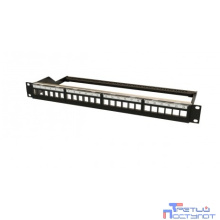 Hyperline PPBL6-19-24-RM Модульная патч-панель 19", 24 порта, 4 съемные панели по 6 модулей, 1U, для неэкранированных модулей, с задним кабельным организатором (без модулей)