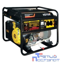 Huter DY6500LX 64/1/7 Электрогенератор {электростартер четырехтактный,5000Вт, 220В/50Гц,81Дб,принудит охлаждение,бак 22 л,расход бенз 374 г/кВтч,расход масла 6,8 г/кВтч, габариты700х535х570 вес 74 кг}