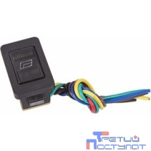 Rexant 36-4430 Выключатель (стеклоподъемника) клавишный 12V 20А (6с) (ON)-OFF-(ON) черный с подсветкой и проводом