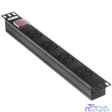 Gembird EHB8-4 Блок 1 вход С14/ 8 выходов C13 с защитой для 19". 16A. 1U