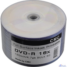 Диски CMC DVD-R 4,7 GB 16x Bulk/50 Full Ink Print (141168)