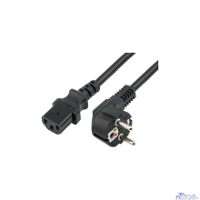 Rexant (11-1132) Шнур сетевой, вилка угловая СЕЕ 7/7(Schuko) - разъем IEC 320 C13, кабель 3x0,75 мм?, длина 3 метра (PVC пакет)
