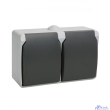 Iek ERS22-K03-16-54-DC РСб22-3-ФСр Розетка двухместная с з/к для открытой установки ФОРС IP54 IEK