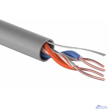 Rexant (01-0023) Кабель витая пара U/UTP, CAT 5e, PVC, 2PR, 24AWG, INDOOR, SOLID, серый, 305м