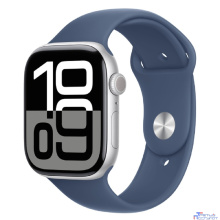 Apple Watch Series 10 42mm Silver Aluminium Case with Denim Sport Band - S/M (MWWA3ZP/A)