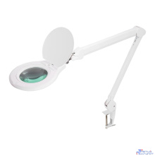 Rexant 31-0532 Лупа на струбцине , круглая, 5D, с подсветкой 72 SMD, сенсорный регулятор яркости, белая