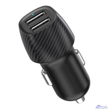 Rexant (18-2220) Автомобильное зарядное устройство c двумя портами (USB-А + USB-A) со световой индикацией, 12Вт, черное